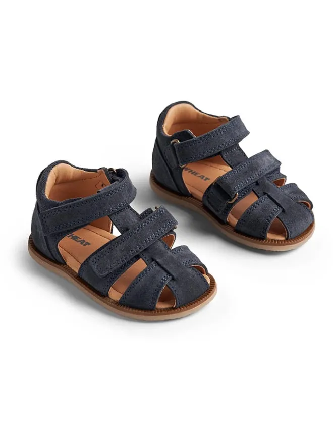 Leder-Halbsandalen in Anthrazit>Wheat Outlet