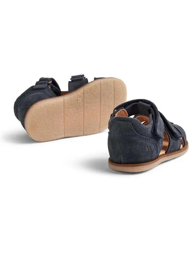Leder-Halbsandalen in Anthrazit>Wheat Outlet