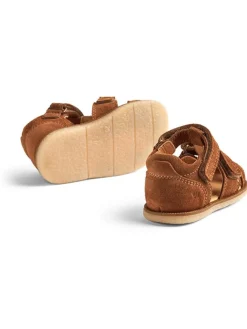 Leder-Halbsandalen in Braun><noscript><img width=