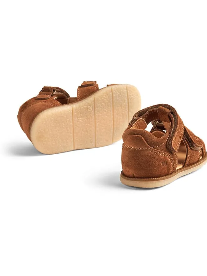 Leder-Halbsandalen in Braun>Wheat Best