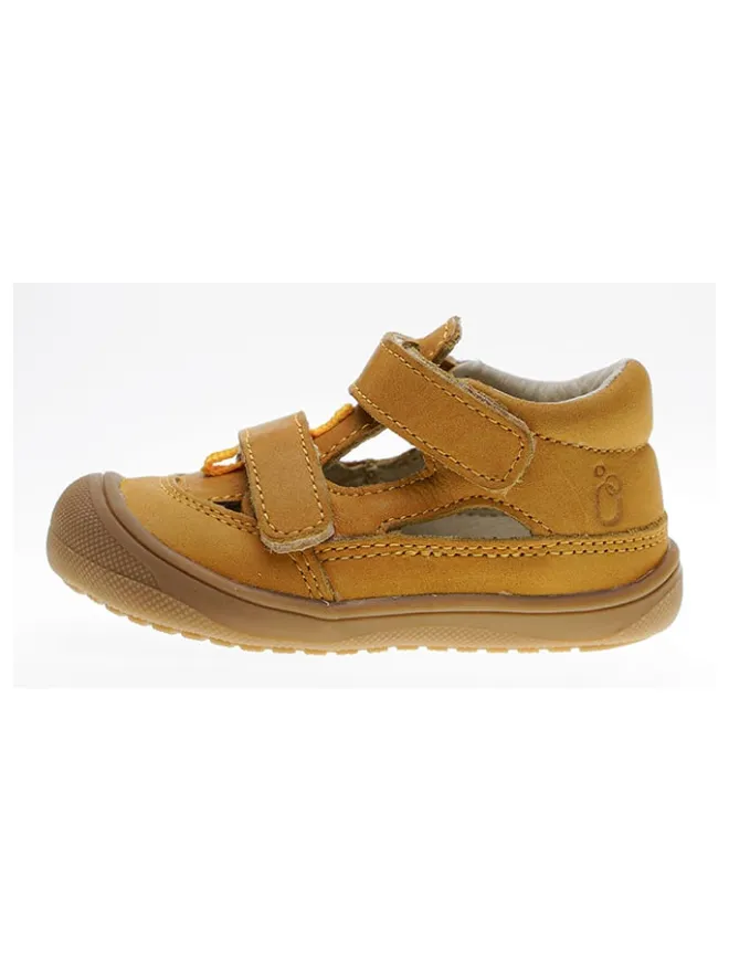 Leder-Halbsandalen in Camel>lamino Online