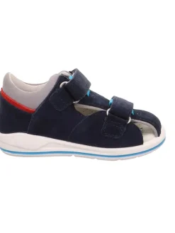 Leder-Halbsandalen in Dunkelblau><noscript><img width=