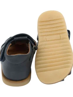 Leder-Halbsandalen in Dunkelblau><noscript><img width=