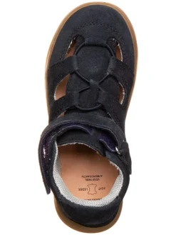 Leder-Halbsandalen in Dunkelblau><noscript><img width=