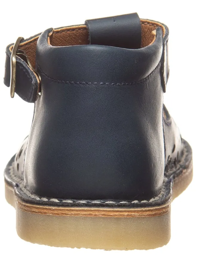 Leder-Halbsandalen in Dunkelblau>kmins Hot