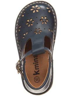 Leder-Halbsandalen in Dunkelblau><noscript><img width=