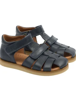 Leder-Halbsandalen in Dunkelblau>POM POM Outlet