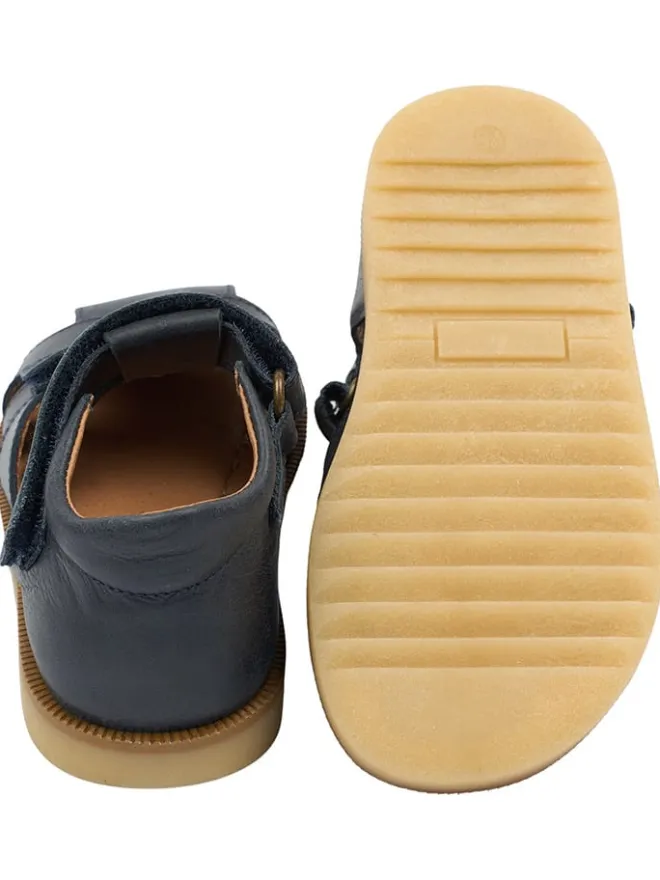 Leder-Halbsandalen in Dunkelblau>POM POM Outlet
