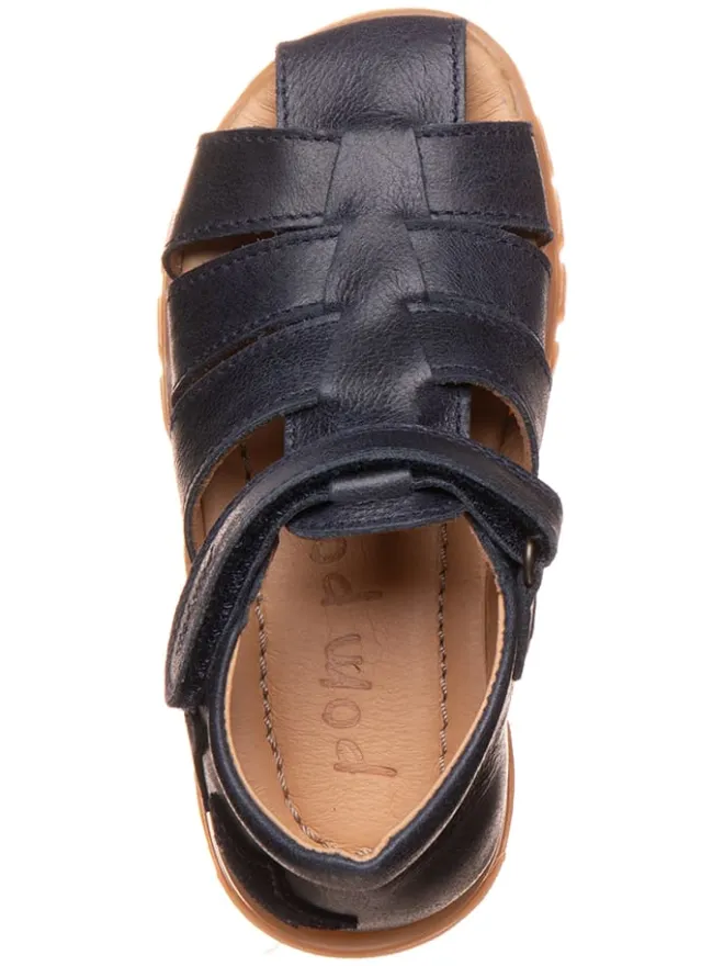 POM POM Sandalen·Halbsandalen^Leder-Halbsandalen in Dunkelblau