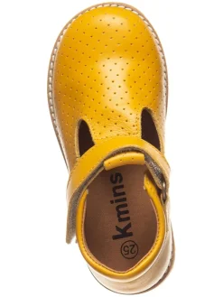 Leder-Halbsandalen in Gelb><noscript><img width=