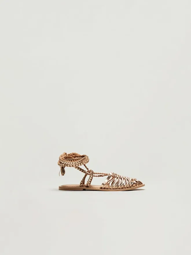 Leder-Halbsandalen in Gold>STEFANEL Best
