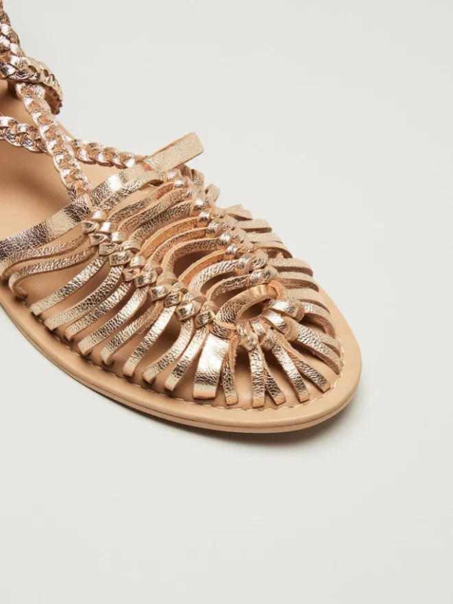 Leder-Halbsandalen in Gold>STEFANEL Best