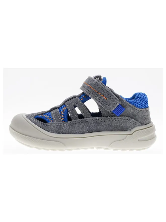 Leder-Halbsandalen in Grau>lamino Hot