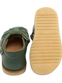 Leder-Halbsandalen in Grün><noscript><img width=