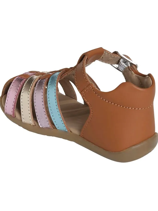 Leder-Halbsandalen in Hellbraun>vertbaudet Outlet