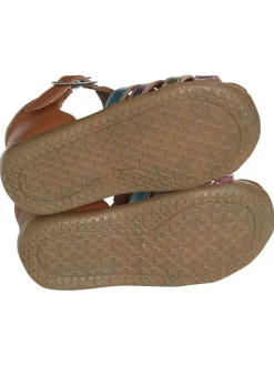 Leder-Halbsandalen in Hellbraun><noscript><img width=