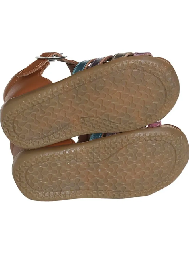 Leder-Halbsandalen in Hellbraun>vertbaudet Outlet