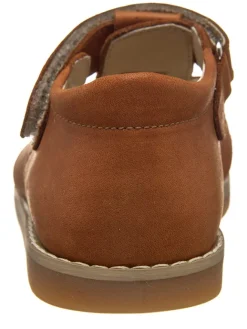 Leder-Halbsandalen in Hellbraun><noscript><img width=