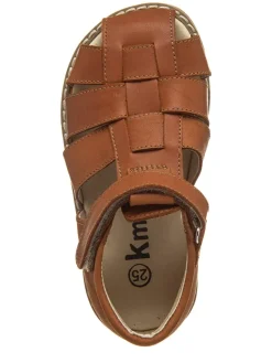 Leder-Halbsandalen in Hellbraun><noscript><img width=