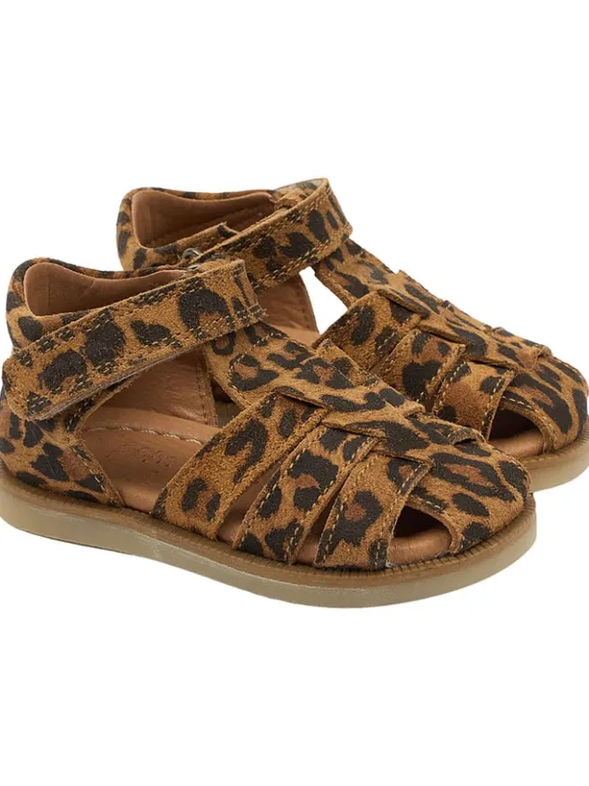 POM POM Sandalen·Halbsandalen|Sandalen^Leder-Halbsandalen in Hellbraun