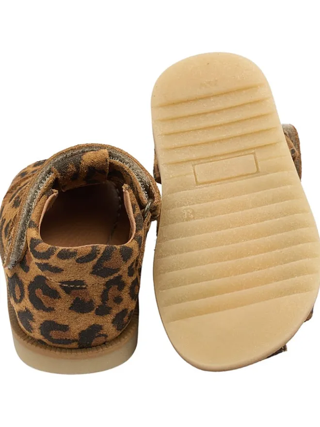 POM POM Sandalen·Halbsandalen|Sandalen^Leder-Halbsandalen in Hellbraun