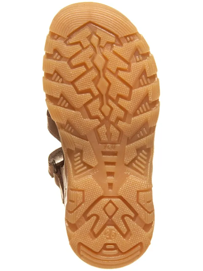 Leder-Halbsandalen in Hellbraun>POM POM