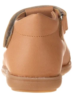Leder-Halbsandalen in Hellbraun><noscript><img width=
