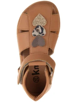 Leder-Halbsandalen in Hellbraun><noscript><img width=