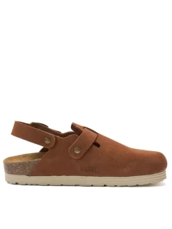 Leder-Halbsandalen in Hellbraun><noscript><img width=