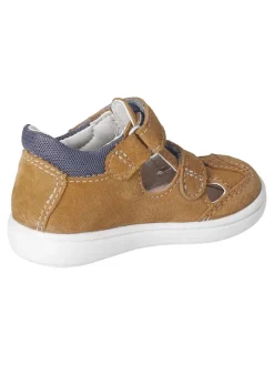 Leder-Halbsandalen in Hellbraun><noscript><img width=