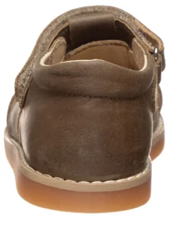 Leder-Halbsandalen in Khaki><noscript><img width=