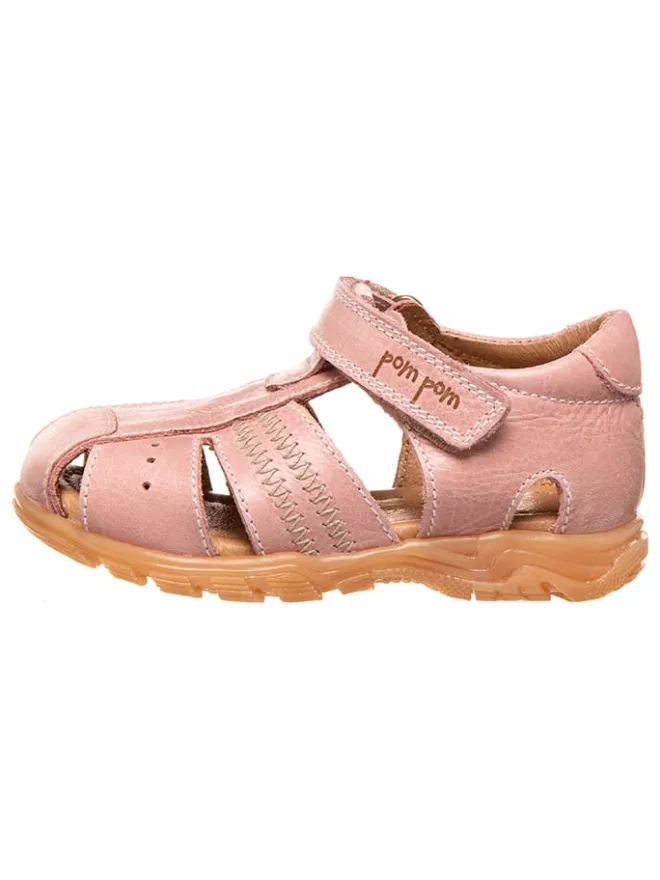 POM POM Sandalen^Leder-Halbsandalen in Rosa