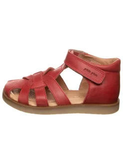 POM POM Sandalen·Halbsandalen^Leder-Halbsandalen in Rot