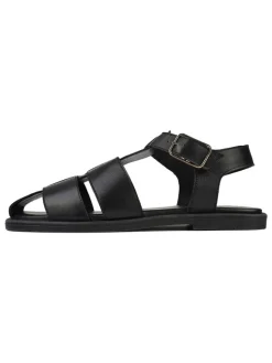 loft37 Sandalen^Leder-Halbsandalen in Schwarz