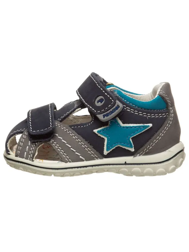Primigi Sandalen^Leder-Halbsandalen in Taupe/ Dunkelblau