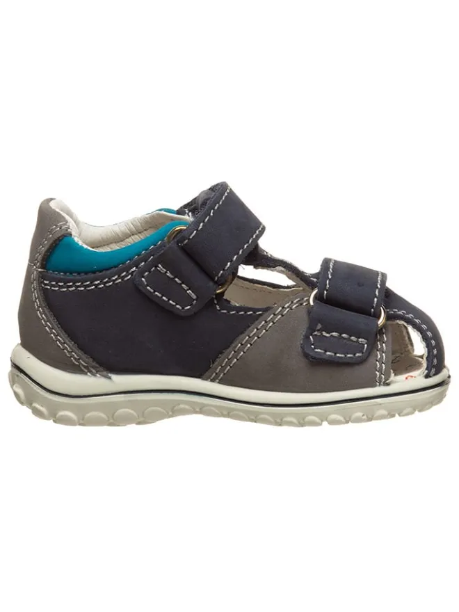 Primigi Sandalen^Leder-Halbsandalen in Taupe/ Dunkelblau
