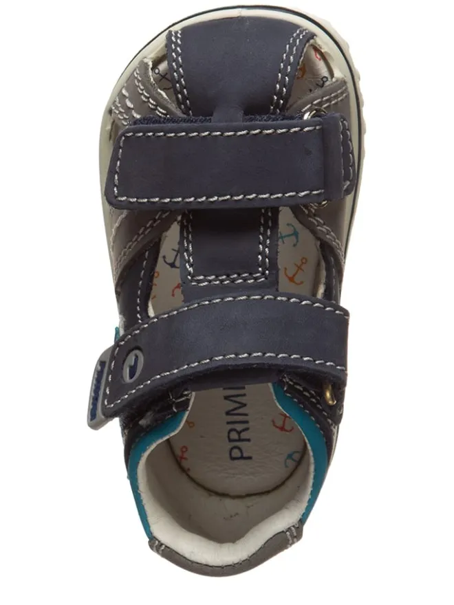 Primigi Sandalen^Leder-Halbsandalen in Taupe/ Dunkelblau