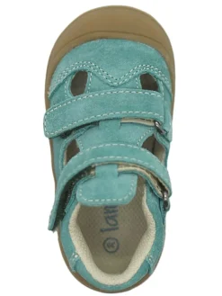 Leder-Halbsandalen in Türkis><noscript><img width=