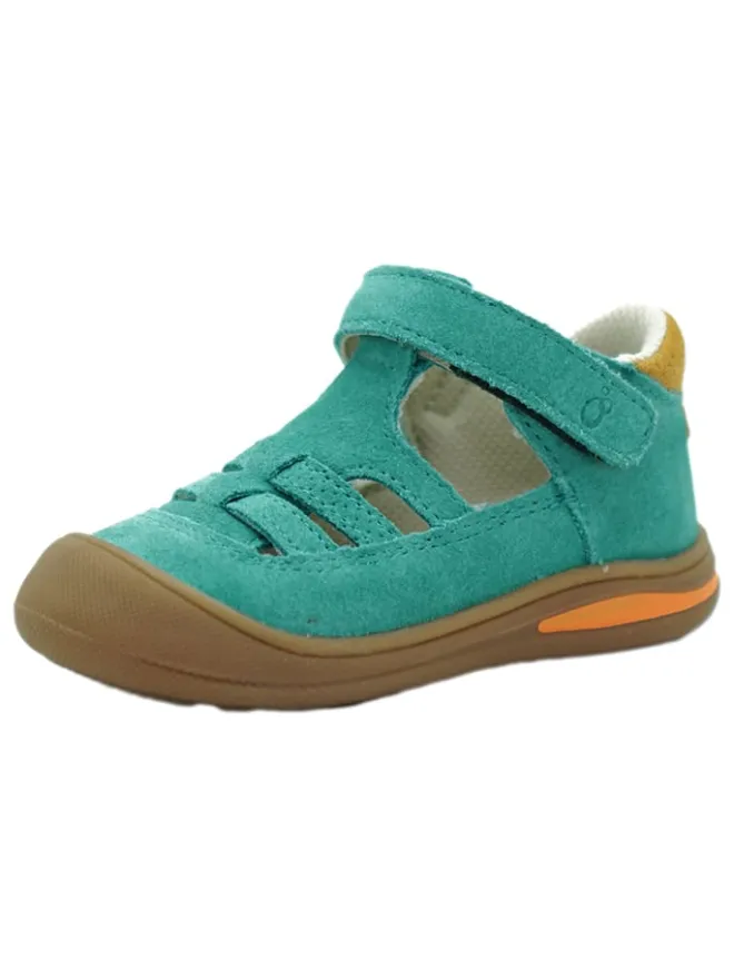 Leder-Halbsandalen in Türkis>lamino Hot