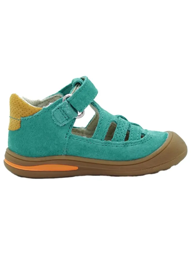 Leder-Halbsandalen in Türkis>lamino Hot