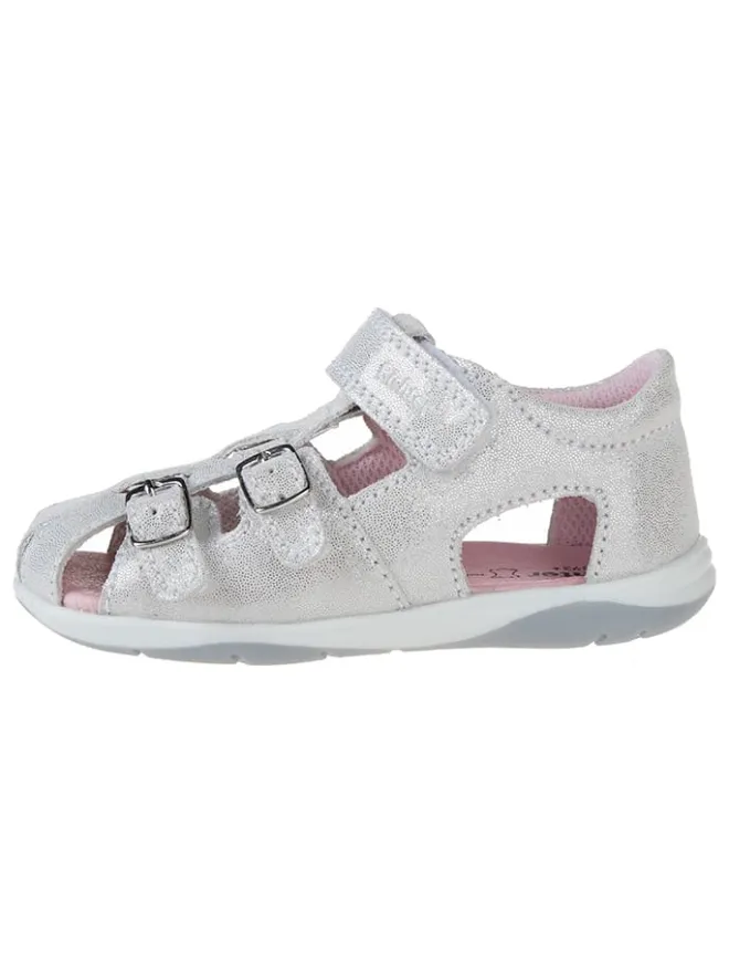 Leder-Halbsandalen in Weiß>Richter Shoes Outlet