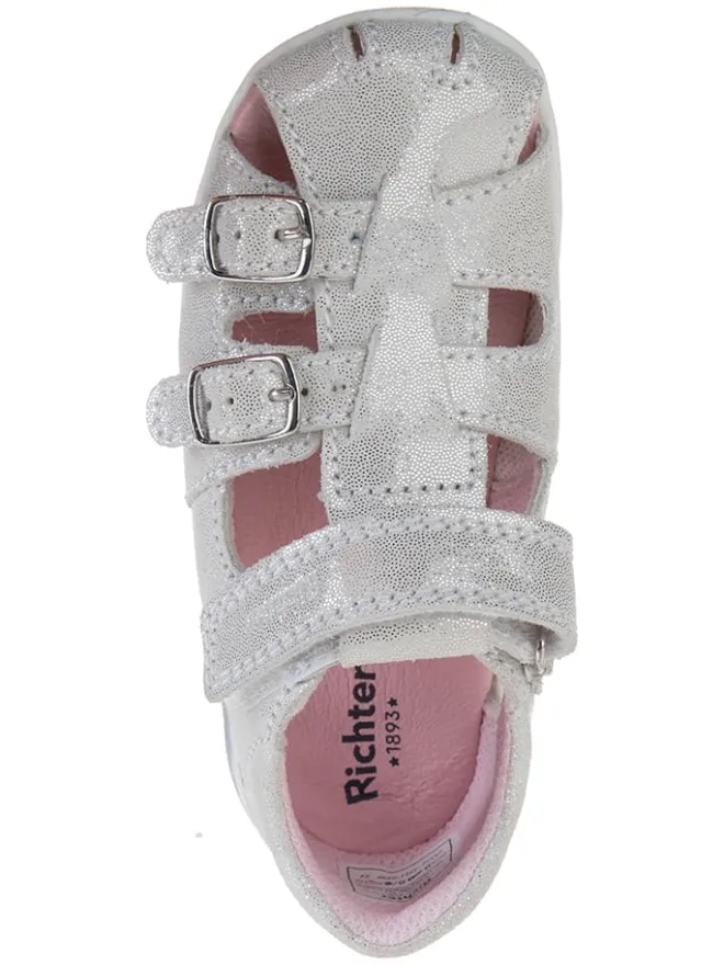 Leder-Halbsandalen in Weiß>Richter Shoes Outlet