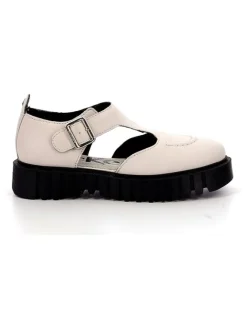 Leder-Halbsandalen "Kick Fantastic" in Creme>Kickers Hot