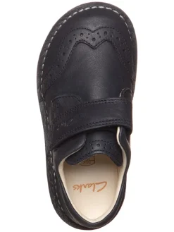 Leder-Halbschuhe in Dunkelblau><noscript><img width=