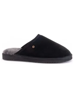 Leder-Hausschuhe "Classic" in Schwarz>Warmbat Clearance
