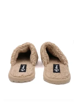 billowy Hausschuhe^Leder-Hausschuhe in Beige