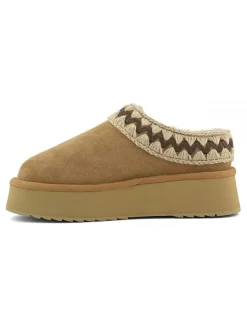 Mou Hausschuhe^Leder-Hausschuhe in Beige