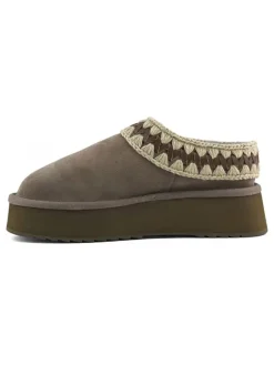 Leder-Hausschuhe in Grau><noscript><img width=