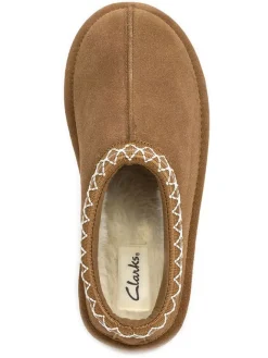 Leder-Hausschuhe in Hellbraun><noscript><img width=