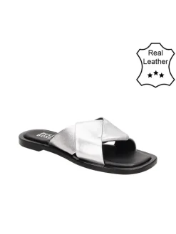 Leder-Hausschuhe in Silber>Bullboxer